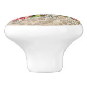 ヴィンテージダマスクバラと鳥パーソナライズされた セラミックノブ (側面)