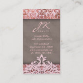 ヴィンテージダマスクバラ金ゴールドエレガントクラウン 名刺 (裏面)