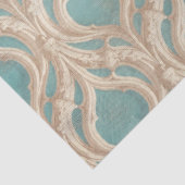 ヴィンテージダマスクパタフランスのーンブルーアイボリー成形品 薄葉紙 (詳細)