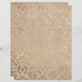 ヴィンテージダマスクパターン(の模様が)あるスクラップブック紙 (正面/裏面)