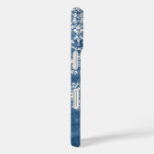 ヴィンテージダマスクパターン – グランジーサファイアブルー Case-Mate iPhoneケース (裏面 / 右)