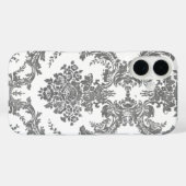 ヴィンテージダマスクパターン – グレーと白 Case-Mate iPhoneケース (裏面 (横))
