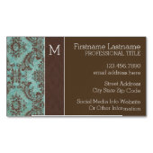 ヴィンテージダマスクパターン（モノグラム） マグネット名刺 (正面)