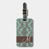ヴィンテージダマスクパターン（モノグラム） ラゲッジタグ (正面縦)