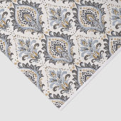 ヴィンテージダマスクパターン（青とベージュの色合い） 薄葉紙 (詳細)