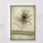 ヴィンテージダマスクピーコックリハーサルディナー招待状 招待状 (正面)