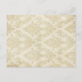 ヴィンテージダマスクピーコック結婚式の日付を保存 案内ポストカード (裏面)