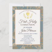 ヴィンテージダマスクファースト聖餐式 招待状 (正面)