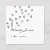 ヴィンテージダマスクフェイクグリッターリップメイクアップアーティスト スクエア名刺 (正面)