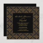 ヴィンテージダマスクフレームブライダルシャワー招待状 招待状 (正面/裏面)