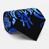 ヴィンテージダマスクフローラブルーブラック ネクタイ (ロール)