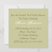 ヴィンテージダマスクブライダルシャワーティーパーティの招待状 招待状 (裏面)