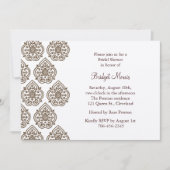 ヴィンテージダマスクブライダルシャワー招待状オンシャンパン 招待状 (正面)
