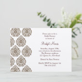 ヴィンテージダマスクブライダルシャワー招待状オンシャンパン 招待状 (スタンド正面)