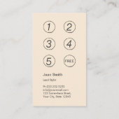 ヴィンテージダマスクヘアサロンロイヤリティパンチカード ロイヤリティカード (裏面)