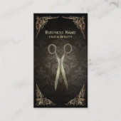 ヴィンテージダマスクヘアサロンロイヤリティパンチカード ロイヤリティカード (正面)