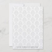 ヴィンテージダマスクベビーキャリッジベビーシャワー 招待状 (裏面)