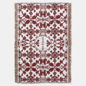 ヴィンテージダマスクモノグラム スローブランケット (正面縦)