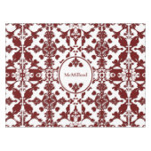 ヴィンテージダマスクモノグラム テーブルクロス (正面(横))