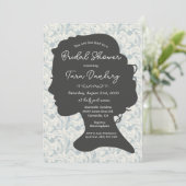 ヴィンテージダマスクリージェンシーエラブライダルシャワー 招待状 (スタンド正面)