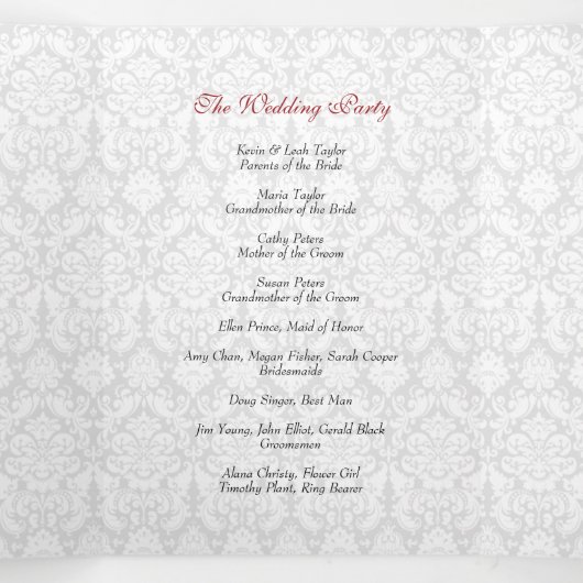 ヴィンテージダマスクレッドブラック3重結婚式 プログラム (内部中)