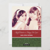 ヴィンテージダマスク両面ホリデーフォトカード シーズンカード (裏面)