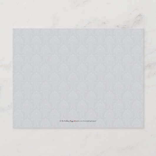 ヴィンテージダマスク写真クランベリー日付を保存 案内ポストカード (裏面)