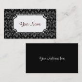 ヴィンテージダマスク壁紙 – 白+あなたのバックグラファー。 名刺 (正面/裏面)