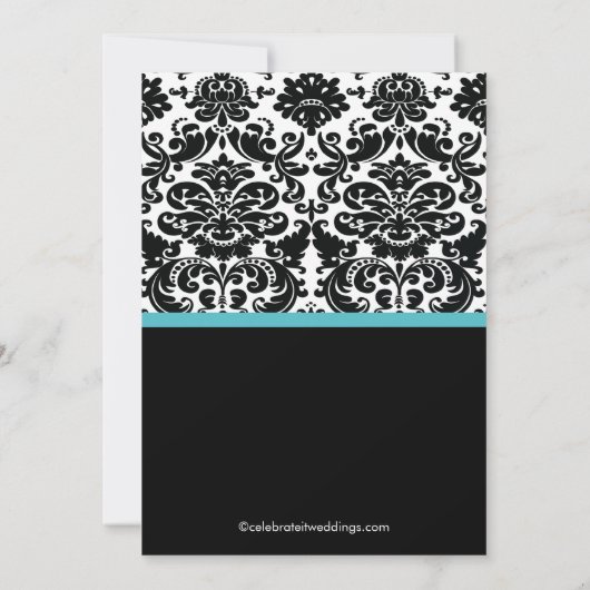 ヴィンテージダマスク婚約パーティ 招待状 (裏面)