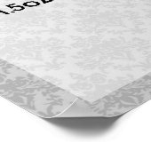 ヴィンテージダマスク小規模企業の価格表 ポスター (角)