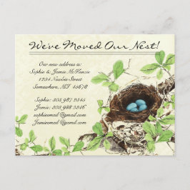 ヴィンテージダマスク巣の卵を移動 案内ポストカード