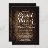 ヴィンテージダマスク素朴ブライダルシャワー招待状 招待状 (正面/裏面)