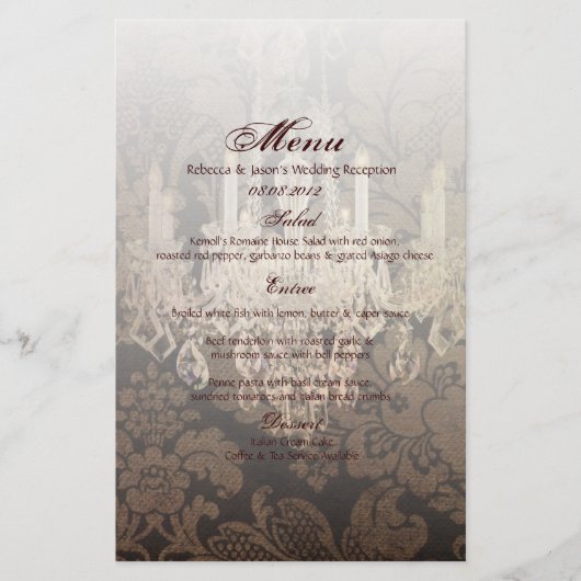 ヴィンテージダマスク結婚シャンデリア (正面)