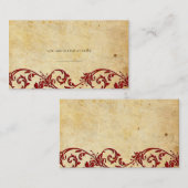 ヴィンテージダマスク結婚スワールプレイスカード プレイスカード (正面/裏面)