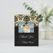 ヴィンテージダマスク結婚式ありがとうフォトポストカード, ポストカード (スタンド正面)