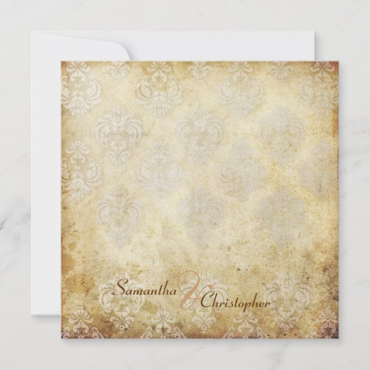 ヴィンテージダマスク結婚式招待状 招待状 (正面)