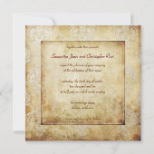 ヴィンテージダマスク結婚式招待状 招待状 (裏面)