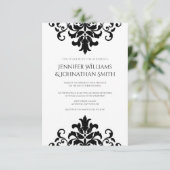 ヴィンテージダマスク結婚招待状 招待状 (スタンド正面)