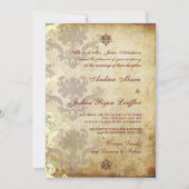 ヴィンテージダマスク結婚招待状 招待状 (裏面)