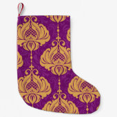 ヴィンテージダマスク装飾パターン。 スモールクリスマスストッキング (正面)