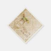 ヴィンテージダマスク西部フローラメイスン結婚ジャー スタンダードカクテルナプキン (角)