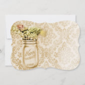 ヴィンテージダマスク西部フローラメイスン結婚ジャー 招待状 (裏面)