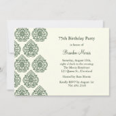 ヴィンテージダマスク誕生日招待状 招待状 (正面)