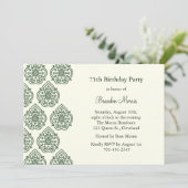ヴィンテージダマスク誕生日招待状 招待状 (スタンド正面)