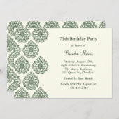 ヴィンテージダマスク誕生日招待状 招待状 (正面/裏面)
