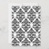 ヴィンテージダマスク金ゴールドスケルトン鍵ブライダルシャワー 招待状 (裏面)