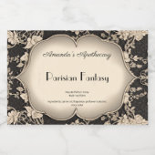 ヴィンテージダマスク銀枠香水ボトルラベル リキュールボトルラベル (シングルラベル)