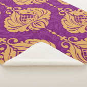 ヴィンテージダマスク飾り継ぎ目無し模様 シェルパブランケット (3/4)