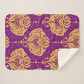 ヴィンテージダマスク飾り継ぎ目無し模様 シェルパブランケット (正面(横))