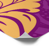 ヴィンテージダマスク飾り継ぎ目無し模様 ポスター (角)